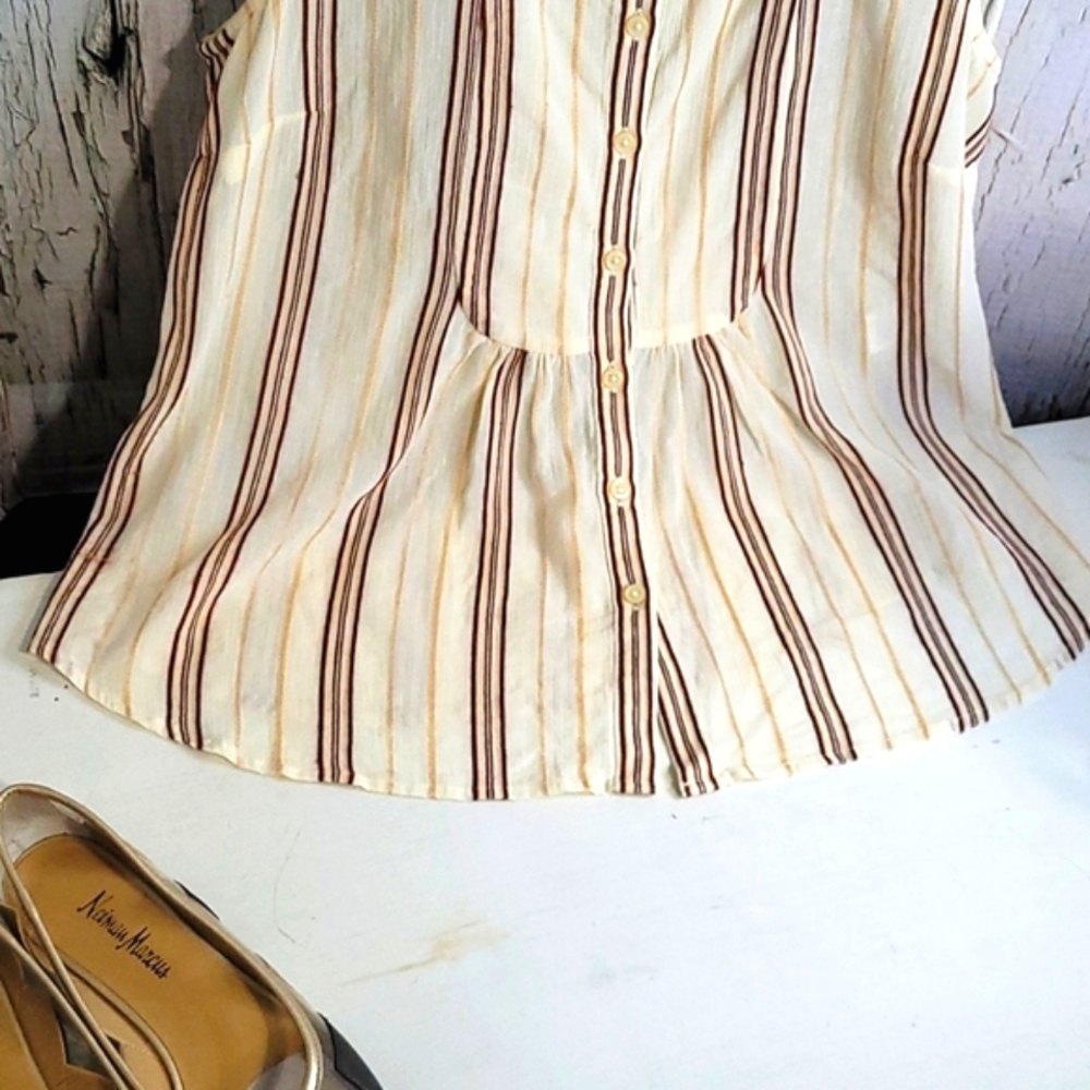 MICHAEL Michael Kors Blouse Knit Pleated Top Medium - Picture 6 of 9
